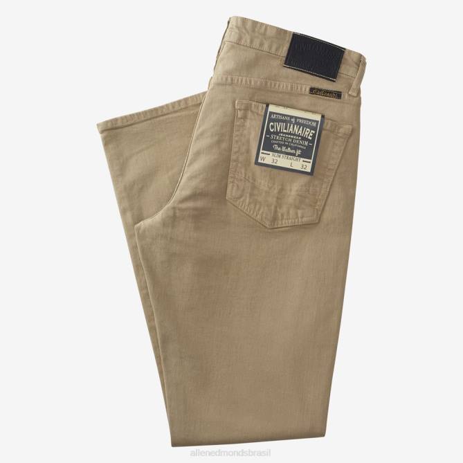 Allen Edmonds unissex civilaire walker calça jeans slim reta 68T8D498 caqui