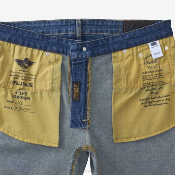 Allen Edmonds unissex civilaire walker calça jeans slim reta 68T8D500 azul de enxágue médio