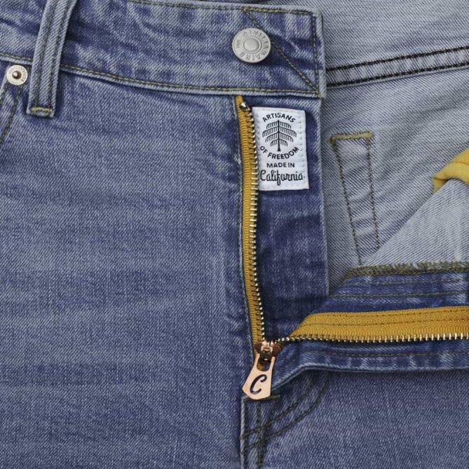 Allen Edmonds unissex civilaire walker calça jeans slim reta 68T8D503 azul meio envelhecido