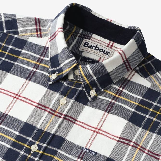 Allen Edmonds unissex camisa de flanela xadrez barbour ronan 68T8D263 osso/azul