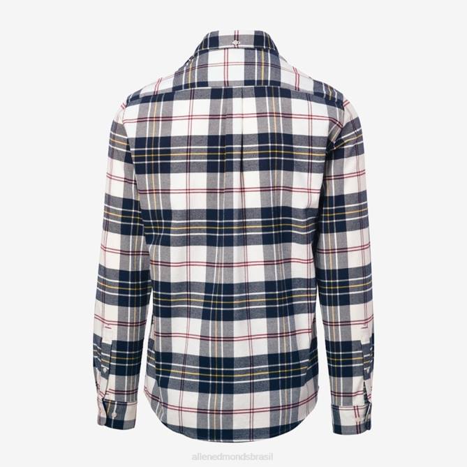 Allen Edmonds unissex camisa de flanela xadrez barbour ronan 68T8D263 osso/azul