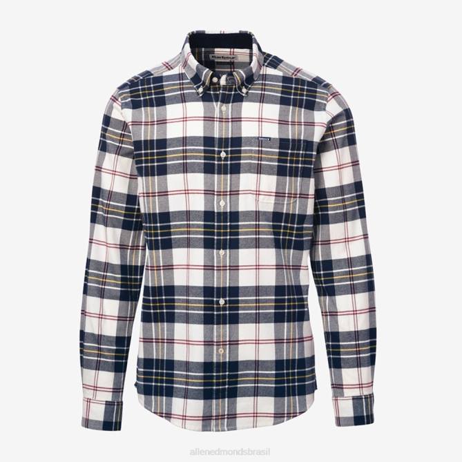 Allen Edmonds unissex camisa de flanela xadrez barbour ronan 68T8D263 osso/azul