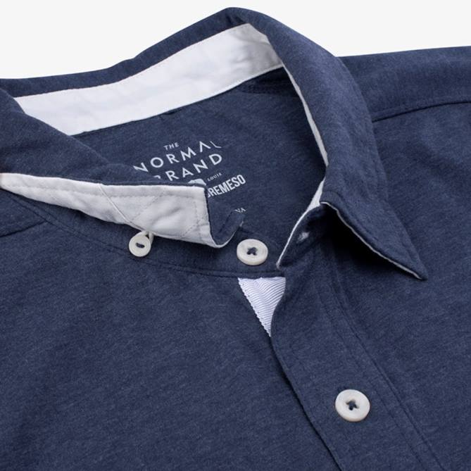 Allen Edmonds unissex camisa de manga curta de botão ativo 68T8D204 marinha