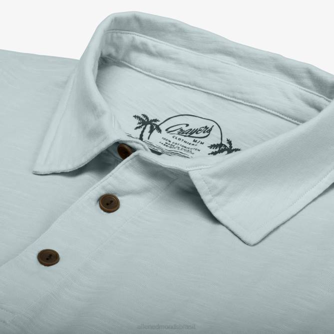 Allen Edmonds unissex polo slub de greyers south bay 68T8D523 azul claro