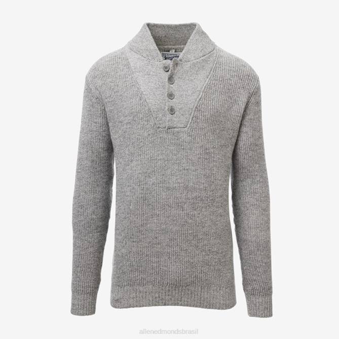 Allen Edmonds unissex schott n.y.c. suéter henley militar 68T8D192 cinza