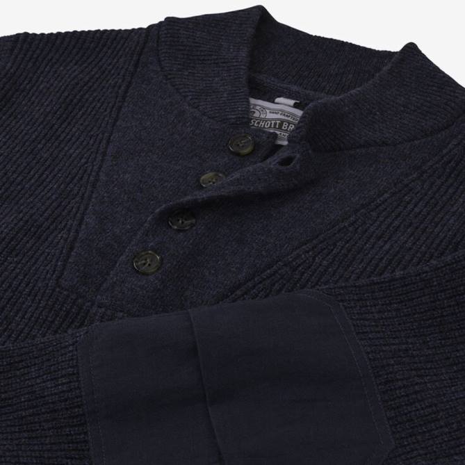 Allen Edmonds unissex schott n.y.c. suéter henley militar 68T8D519 marinha