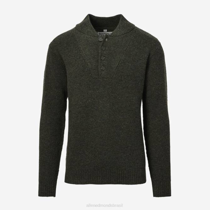 Allen Edmonds unissex schott n.y.c. suéter henley militar 68T8D520 musgo verde
