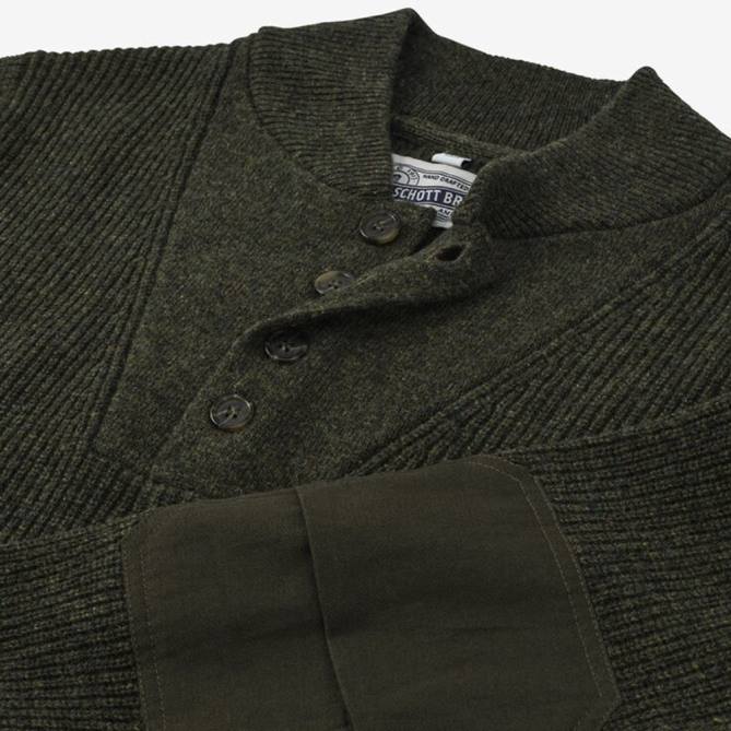 Allen Edmonds unissex schott n.y.c. suéter henley militar 68T8D520 musgo verde
