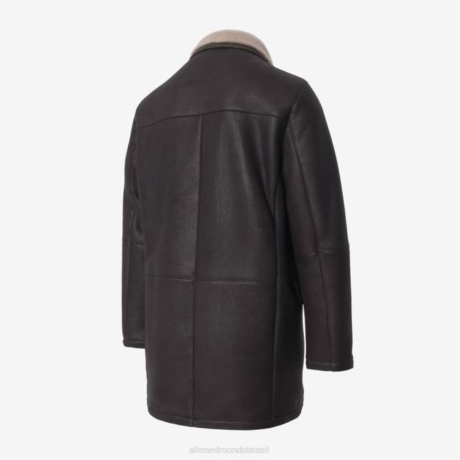 Allen Edmonds unissex jaqueta de pele de seda 68T8D166 marrom castanho