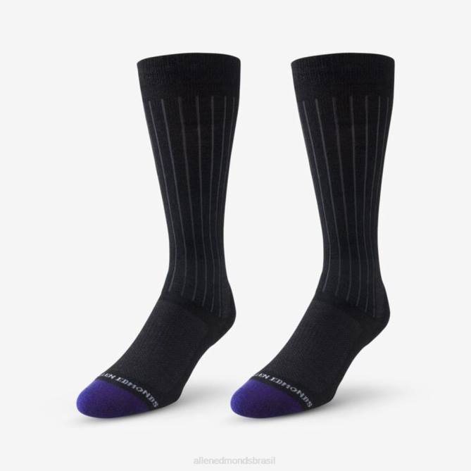 Allen Edmonds unissex meias de vestido de algodão de meio da panturrilha 68T8D511 preto