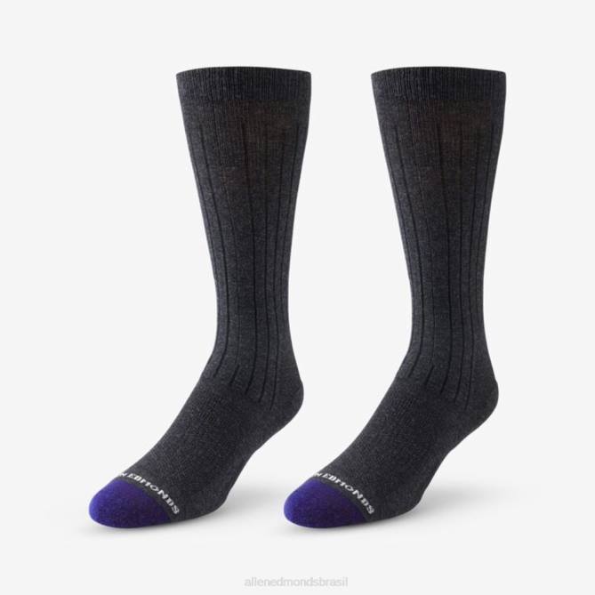 Allen Edmonds unissex meias de vestido de algodão de meio da panturrilha 68T8D512 carvão cinza