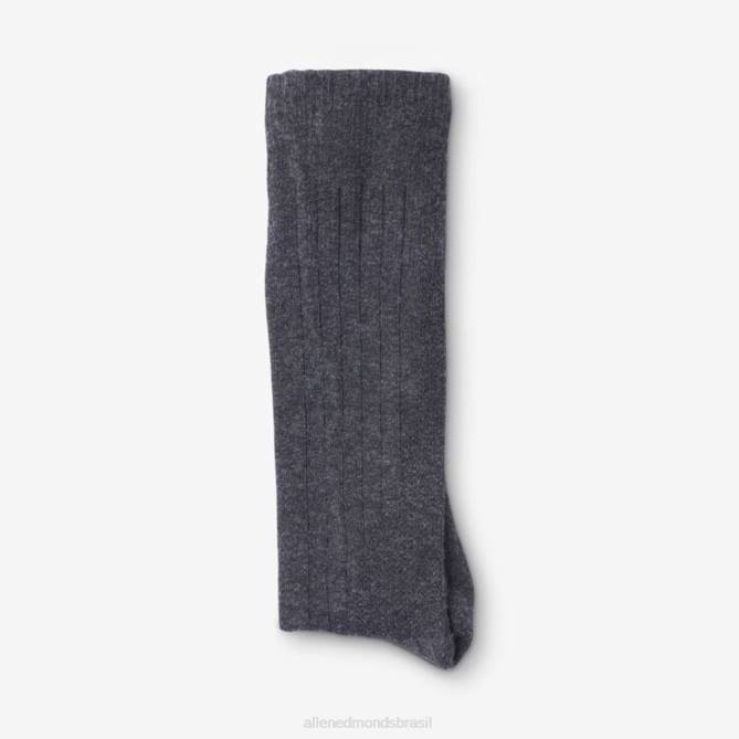 Allen Edmonds unissex meias de vestido de algodão de meio da panturrilha 68T8D512 carvão cinza