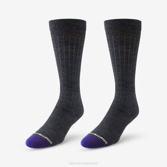 Allen Edmonds unissex meias legais merino de meio da panturrilha 68T8D196 carvão cinza