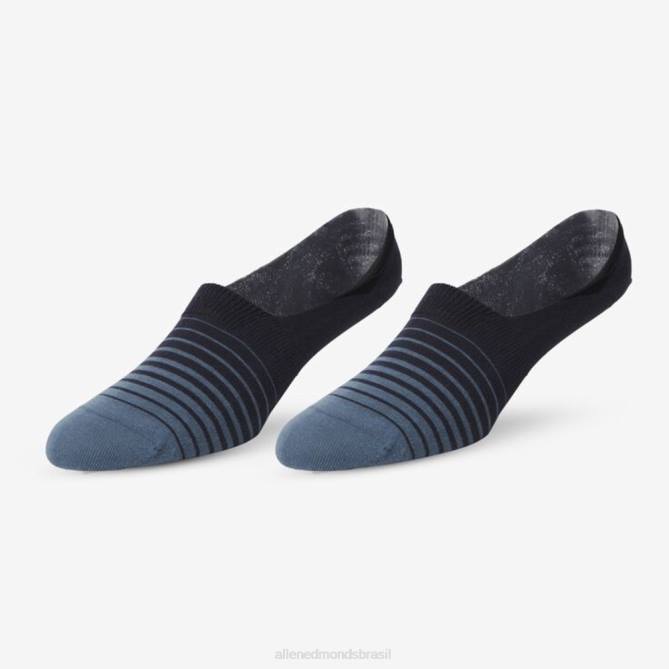 Allen Edmonds unissex pacote de 2 pares de meias invisíveis 68T8D185 cáqui/índigo
