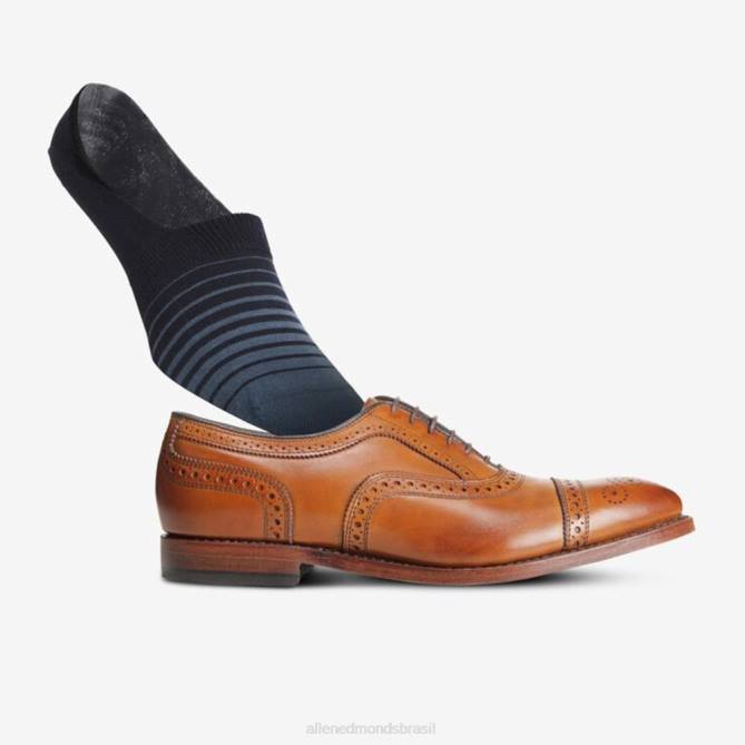 Allen Edmonds unissex pacote de 2 pares de meias invisíveis 68T8D185 cáqui/índigo