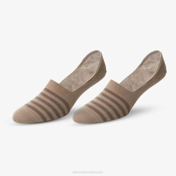 Allen Edmonds unissex pacote de 2 pares de meias invisíveis 68T8D185 cáqui/índigo