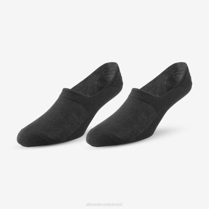 Allen Edmonds unissex pacote de 2 pares de meias invisíveis 68T8D515 preto/cáqui