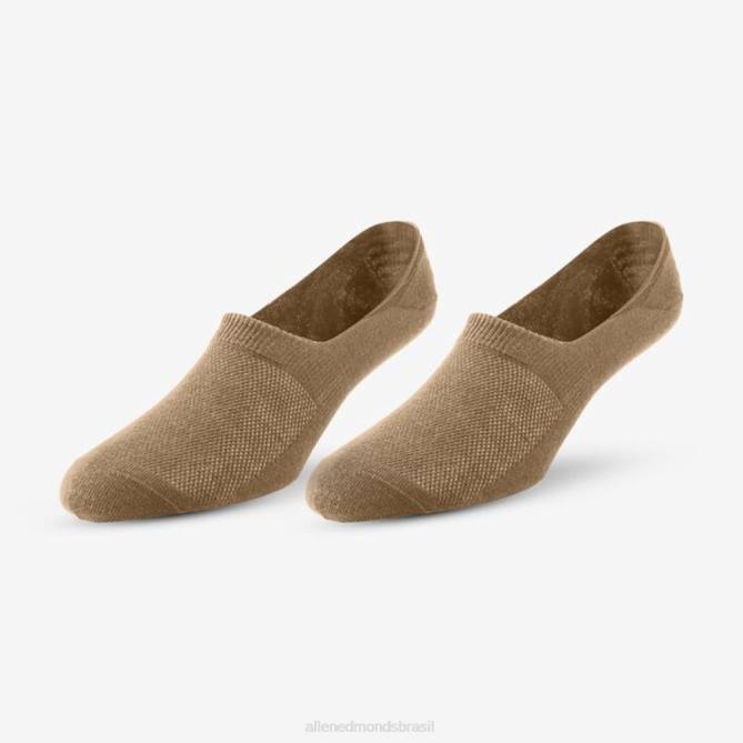 Allen Edmonds unissex pacote de 2 pares de meias invisíveis 68T8D515 preto/cáqui