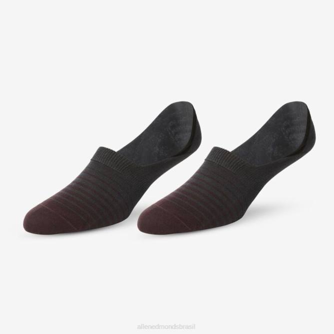 Allen Edmonds unissex pacote de 2 pares de meias invisíveis 68T8D516 amora/cinza