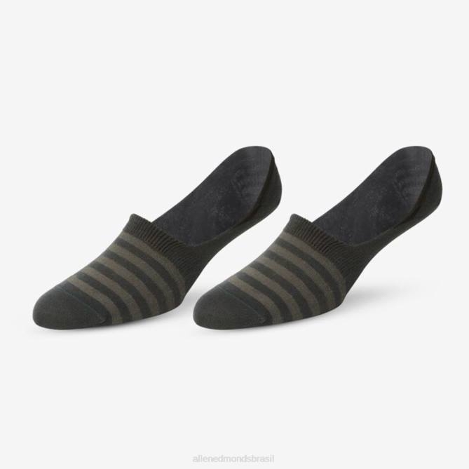 Allen Edmonds unissex pacote de 2 pares de meias invisíveis 68T8D516 amora/cinza
